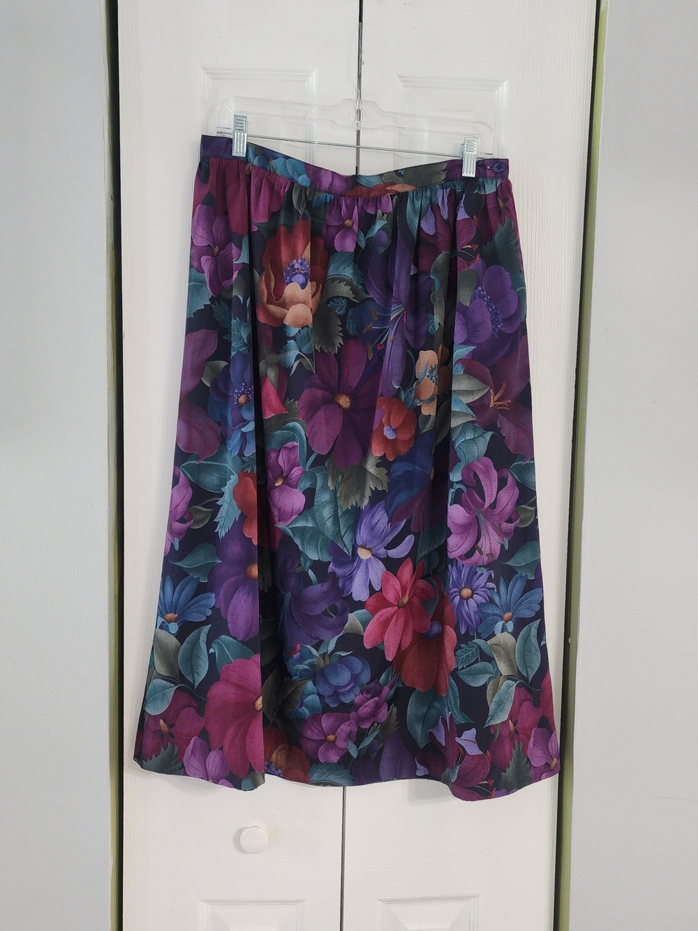 Vintage Alfred Dunner Purple Multi Floral Skirt Boho Style Size 16